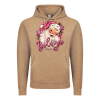 Vintage Coffee believe pink christmas santa claus Vintage Hoodie - MaliasSmallBusiness