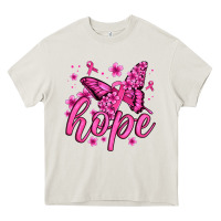 Cream hope breast cancer butterfly Heavy Core Tee - Jasminsmagicworld