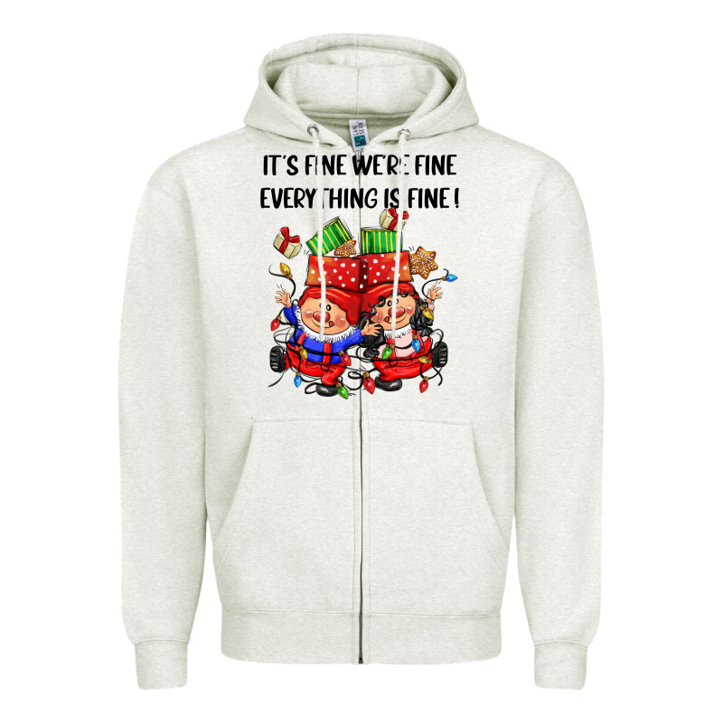 Its Fine Were Fine Everything Is Fine Zipper Hoodie by CowGirlArtShop | Teevron