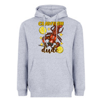 Heather Grey Mardi Gras Crawfish dude Heavyweight Hoodie - FaDigitalArtStudio