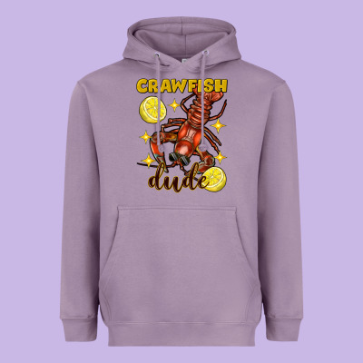 Mardi Gras Crawfish Dude Heavyweight Hoodie Designed By Fadigitalartstudio
