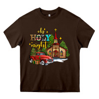 Chocolate Brown the church  holy night western truck Heavy Core Tee - AdoDesignShop