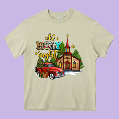 The Church  Holy Night Western Truck Heavy Core Tee Designed By Adodesignshop