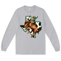 Moon Dust Cowhide Texas Map Rodeo Cowboy Long Sleeve Tee - Bettercallsaul