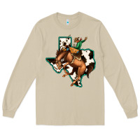 Mushroom Cowhide Texas Map Rodeo Cowboy Long Sleeve Tee - Bettercallsaul