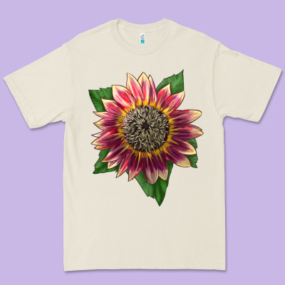 Crimson Blaze Sunflower Premium Tee Designed By Lillyallendesigns