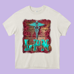 Licensed Practical Nurse Medical Symbol  Background Heavy Core Tee Designed By Barkaloodesign