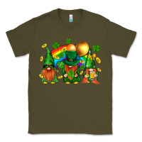 Army Green st. patricks  gnomies with rainbow Classic Tee - BundleAndBundleShop