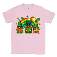 Bubblegum Pink st. patricks  gnomies with rainbow Classic Tee - BundleAndBundleShop