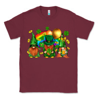 Burgundy st. patricks  gnomies with rainbow Classic Tee - BundleAndBundleShop