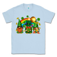 Dusty Blue st. patricks  gnomies with rainbow Classic Tee - BundleAndBundleShop