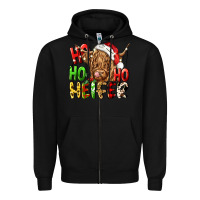 Black ho ho ho heifer Zipper Hoodie - CowGirlArtShop