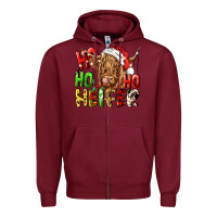 Burgundy ho ho ho heifer Zipper Hoodie - CowGirlArtShop