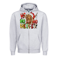 Heather Grey ho ho ho heifer Zipper Hoodie - CowGirlArtShop