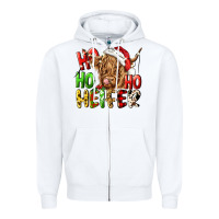 White ho ho ho heifer Zipper Hoodie - CowGirlArtShop