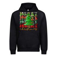 Black Merry Christmas Tree Urban Hoodie - CowhideDigitalArt