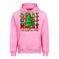 Fuchsia Pink Merry Christmas Tree Urban Hoodie - CowhideDigitalArt