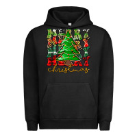 Pigment Black Merry Christmas Tree Urban Hoodie - CowhideDigitalArt