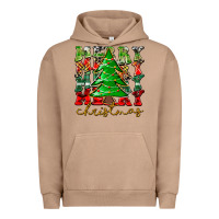 Pigment Burro Merry Christmas Tree Urban Hoodie - CowhideDigitalArt