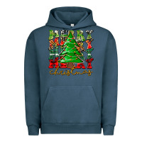 Pigment Midnight Navy Merry Christmas Tree Urban Hoodie - CowhideDigitalArt