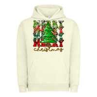 Pigment Pistachio Merry Christmas Tree Urban Hoodie - CowhideDigitalArt