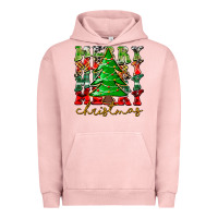 Pigment Salmon Merry Christmas Tree Urban Hoodie - CowhideDigitalArt