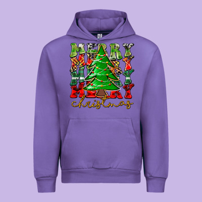 Merry Christmas Tree Urban Hoodie Designed By Cowhidedigitalart