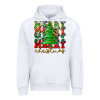 White Merry Christmas Tree Urban Hoodie - CowhideDigitalArt