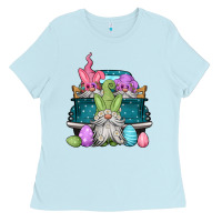Baby Blue easter gnomes farm truck Ladies Tee - Jasminsmagicworld