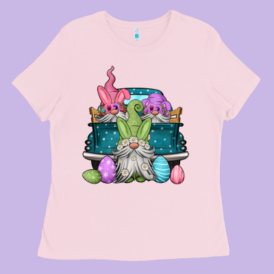 Easter Gnomes Farm Truck Ladies Tee Designed By Jasminsmagicworld