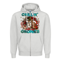 Dove Grey chillin with my gnomies Zipper Hoodie - CowGirlArtShop
