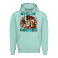 Seafoam chillin with my gnomies Zipper Hoodie - CowGirlArtShop