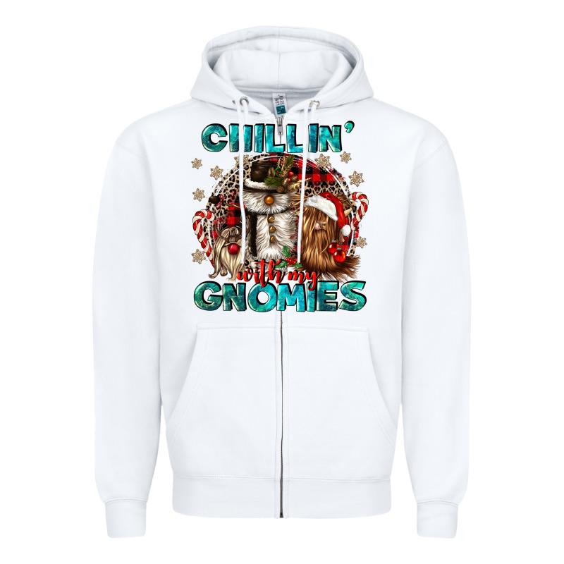 Chillin With My Gnomies Zipper Hoodie by CowGirlArtShop | Teevron