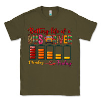 Army Green Battery Life Of A Bus Driver Classic Tee - BundleAndBundleShop