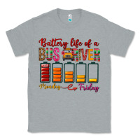 Heather Grey Battery Life Of A Bus Driver Classic Tee - BundleAndBundleShop