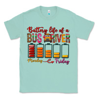 Seafoam Battery Life Of A Bus Driver Classic Tee - BundleAndBundleShop