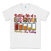 White Battery Life Of A Bus Driver Classic Tee - BundleAndBundleShop