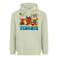 Matcha Teacher Coffee Cups Heavyweight Hoodie - FaDigitalArtStudio