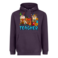 Plum Teacher Coffee Cups Heavyweight Hoodie - FaDigitalArtStudio