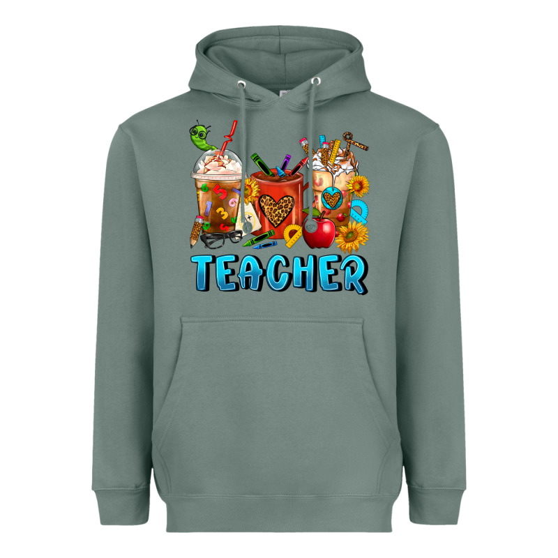 Teacher Coffee Cups Heavyweight Hoodie by FaDigitalArtStudio | Teevron