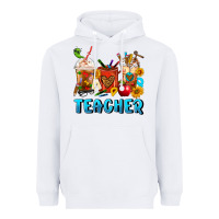 White Teacher Coffee Cups Heavyweight Hoodie - FaDigitalArtStudio