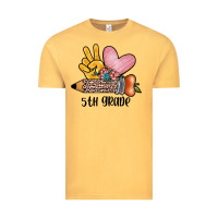 Vintage Mustard peace love 5th grade Vintage Tee - JahusDesignShop