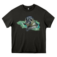Asphalt Sea Seal Face Illustrations Heavy Core Tee - LillyAllenDesigns