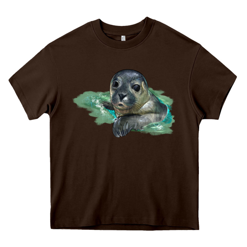 Sea Seal Face Illustrations Heavy Core Tee by LillyAllenDesigns | Teevron