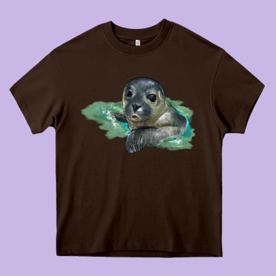 Sea Seal Face Illustrations Heavy Core Tee Designed By Lillyallendesigns