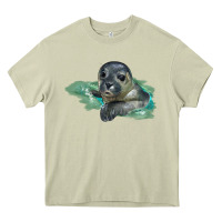 Mossy Sea Seal Face Illustrations Heavy Core Tee - LillyAllenDesigns