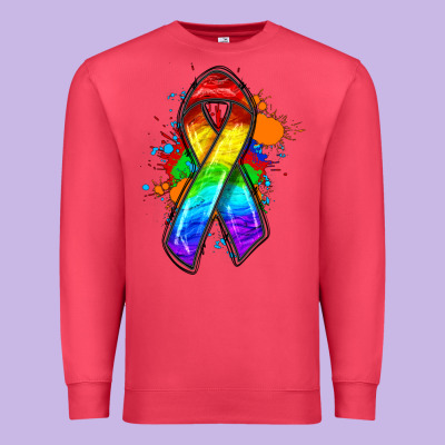 Pride Ribbon Premium Sweatshirt Designed By Fadigitalartstudio