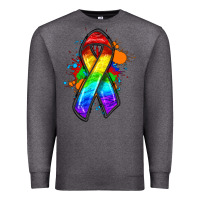 Charcoal Heather Pride ribbon Premium Sweatshirt - FaDigitalArtStudio