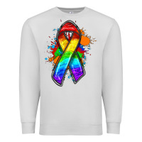 Dove Grey Pride ribbon Premium Sweatshirt - FaDigitalArtStudio