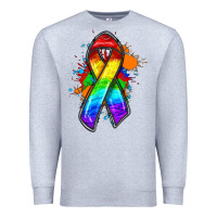 Heather Grey Pride ribbon Premium Sweatshirt - FaDigitalArtStudio